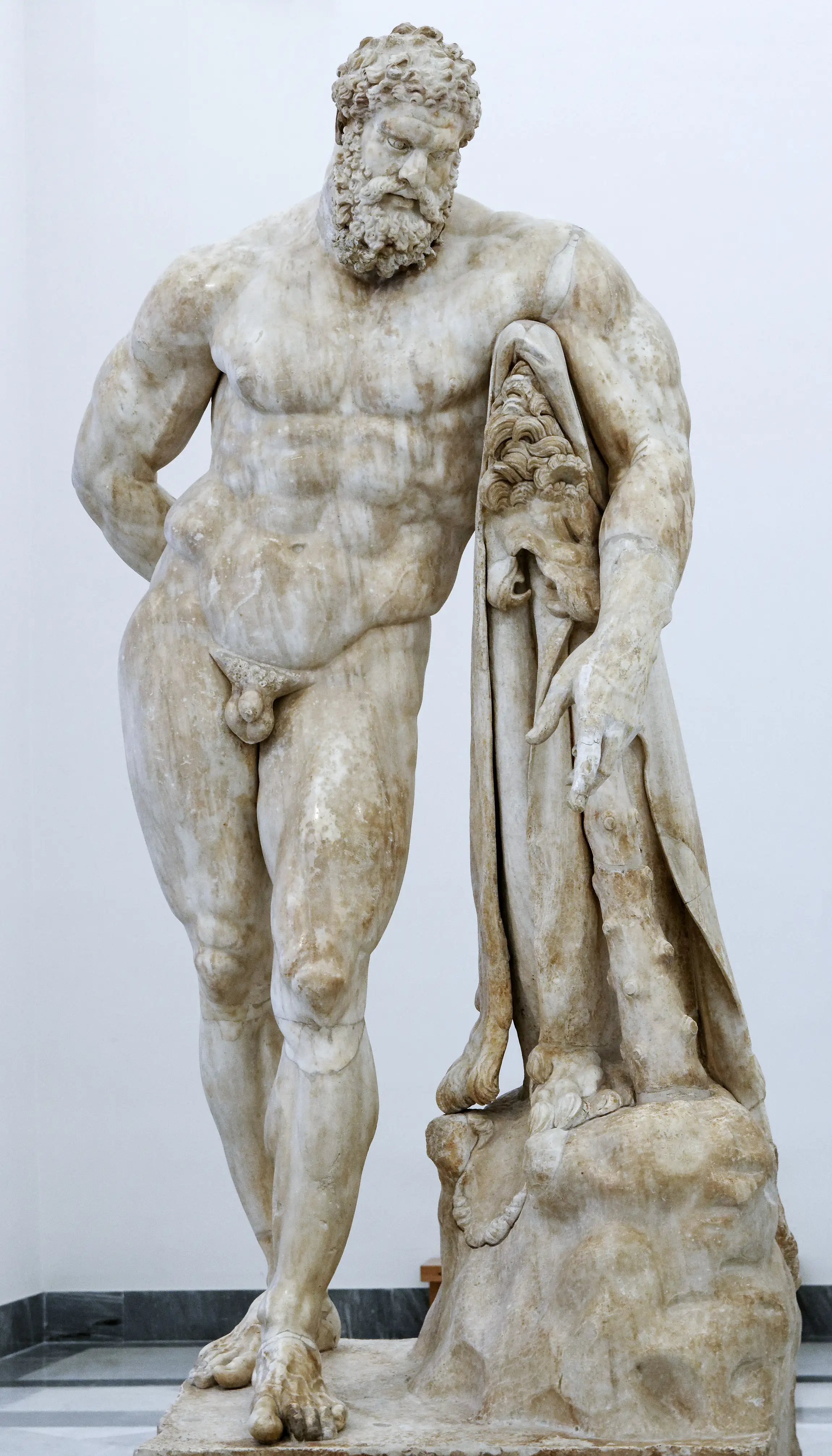 Heracles, having finally seized the Ceryneian Hind after a full year of pursuit.